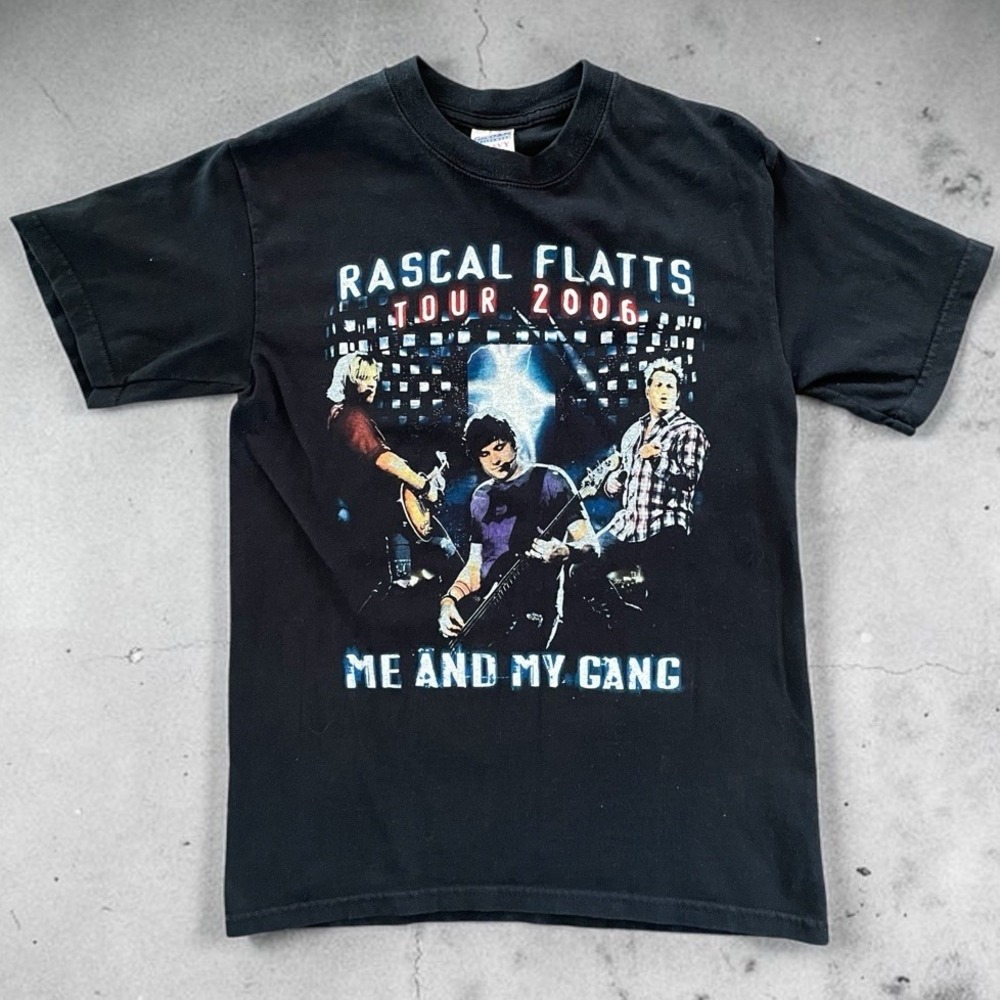 Adult S RASCAL FLATTS 2006 Me & My Gang Concert Tour Merch T-Shirt Tee Y2K